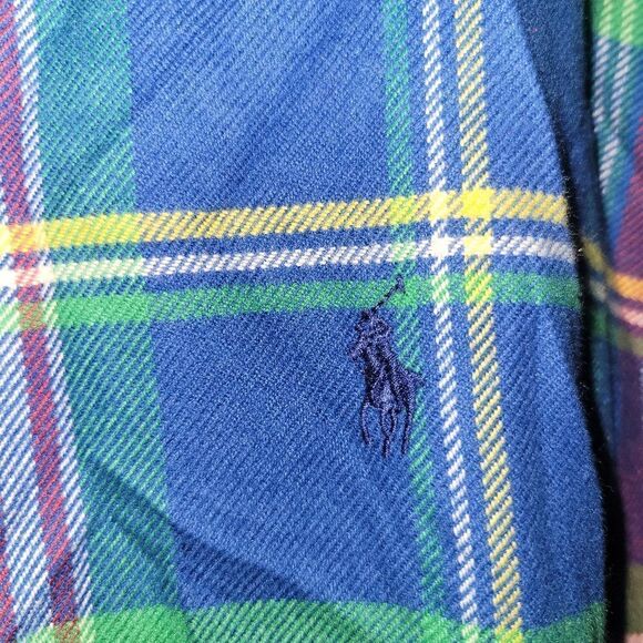 Ralph Lauren  Performance Flannel plaid Polo Long Sleeve Button Down Shirt 3XLT - Picture 4 of 6